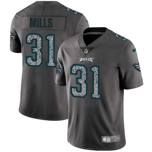 Nike Eagles #31 Jalen Mills Gray Static Men's Stitched NFL Vapor Untouchable Limited Jersey - Click Image to Close